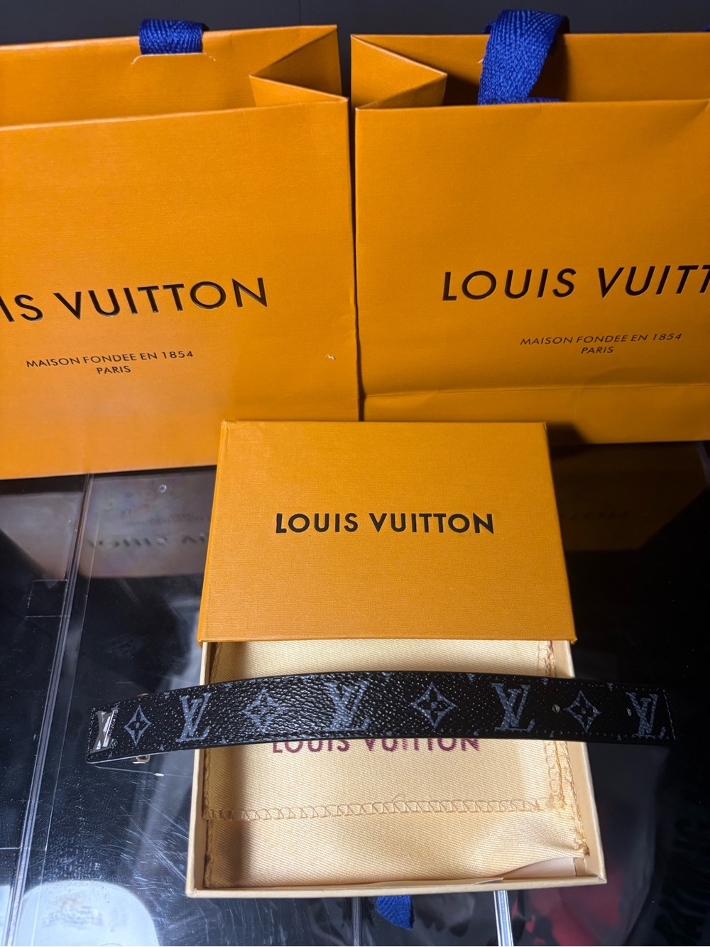 Louis Vuitton Black Monogram Canvas Men's Belt